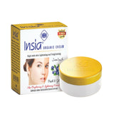 Insia Organic Skin Lightening Cream with strawberry, saffron, and blackberry extracts – brightens, reduces acne scars, and evens skin tone. Dermatologist-approved formula. Barcode: 6888294572224