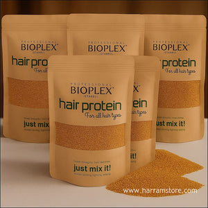 Bioplex Hair Protein Beads with a barcode number 8697429642151. This product is a Turkish brand featuring a German formula, designed for hair care and treatment