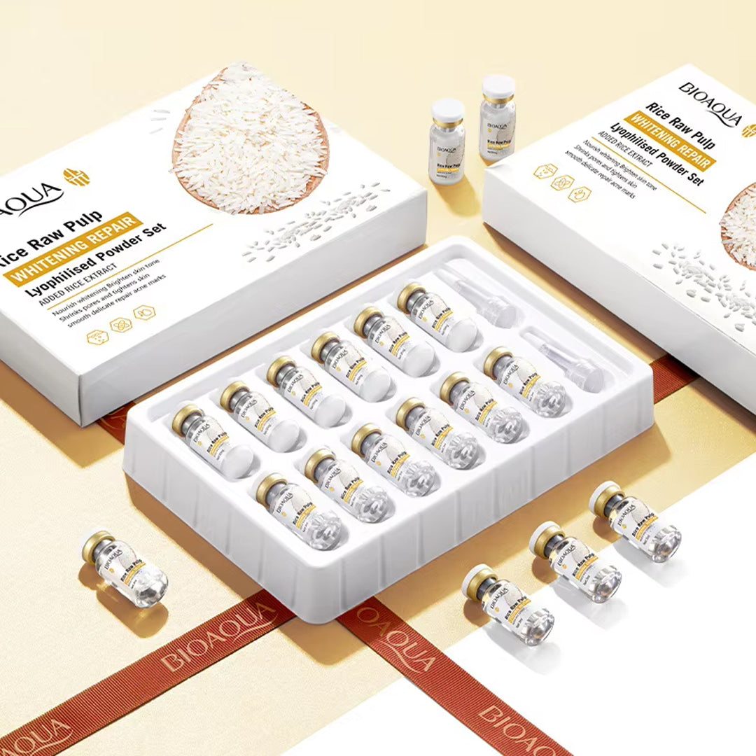 Bioaqua Rice Whitening Lyophilised Powder Serum Set – Harram Store