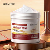 Kormesic Collagen Hair Mask in a 500ml jar. Professional intensive hair treatment for dry and damaged hair featuring a restorative formula with Hydrolyzed Keratin. Enhances hair elasticity, provides long-lasting moisture, and delivers a keratin-smooth finish with 0% burden stimulus. Barcode: 6942349766442. Genuine quality restorative haircare available at Harram Store.