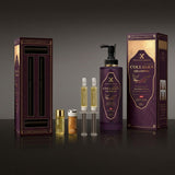 Professional 800ml bottle of Keratine Queen Nourishing Collagen Shampoo. The elegant black and gold packaging highlights the New Herbal Formula with Rich Protein and Argan Oil, designed to revitalize dry and damaged hair, available at Harram Store. Barcode: 55061092692950