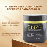 Enzo Hair Mask with Brazilian Keratin & Collagen - Deep conditioning treatment that strengthens and smooths hair, leaving it shiny and revitalized. Perfect for damaged or frizzy hair. Barcode: 7896299945602.