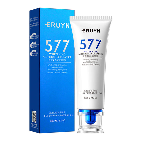 Eruyn 577 Whitening Anti-Freckle Cleanser (100g) – Brightening facial cleanser for dark spots, freckles, and uneven skin tone. Barcode: 6942017805923. Shop at Harram Store for premium skincare.