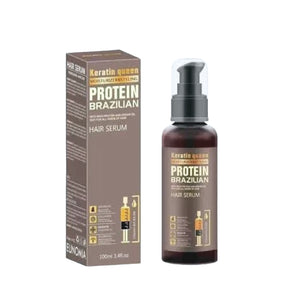 Eunomia Keratin Queen Protein Hair Serum 100ml with Argan Oil, Collagen, Keratin, Jojoba Oil, and Vitamins B3, B5, B6. Perfect for repairing, nourishing, and protecting hair. Tames frizz, adds shine, and strengthens hair. Available at Harram Store, ideal for the Pakistani market seeking professional-grade hair care products for smooth, healthy hair. Shop now for the best results!