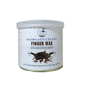 Dr. Derma Halawa Finger Chocolate Wax 175g jar - stripless hair removal wax with chocolate formula for smooth skin. Barcode: 163345681