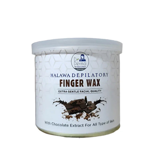 Dr. Derma Halawa Finger Chocolate Wax 175g jar - stripless hair removal wax with chocolate formula for smooth skin. Barcode: 163345681
