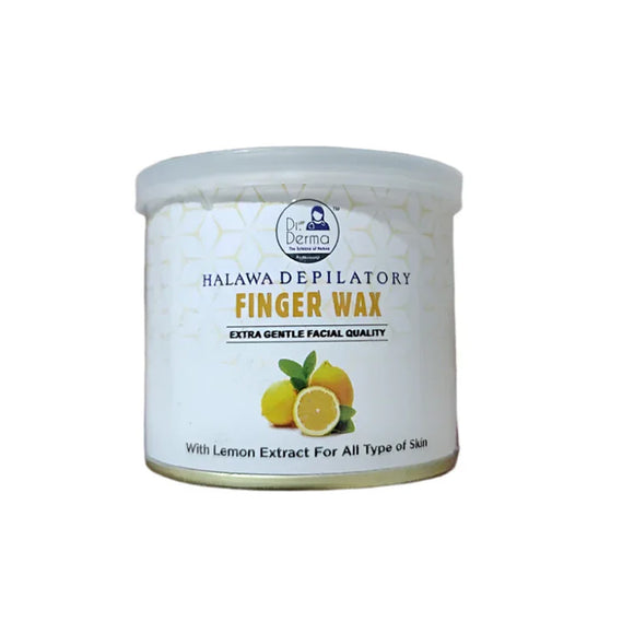 Dr. Derma Lemon Halawa Wax 175g - natural stripless finger wax for painless facial and body hair removal at home.