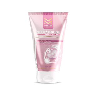 Mark 30 Glutathione Face Wash 100g tube with brightening formula for glowing skin – reduces dark spots, controls oil, and prevents acne. Dermatologist-recommended for all skin types