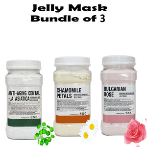 Bundle of 3 Facial Jelly Mask (Anti-Aging, Chamomile, Bulgarian Rose) 650g