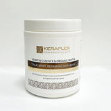 Bk Keraplex Keratin Essence & Organic Biotin Repairing Hair Mask 500ml front product jar presentation as seen in 'Keraplex Organic Biotin Mask.jpg'. The modern white tub packaging showcases the anti-breakage, smooth, and nourishing deep treatment formula powered by 93% pure collagen essence and plant keratin complex, exclusively available at Harram Store. Barcode: 5060907722028