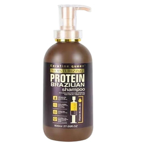 Keratine Queen Moisturizing Protein Brazilian Shampoo 800ml bottle – barcode 5050518886652 – professional salon shampoo for deep cleansing, protein repair & hydration