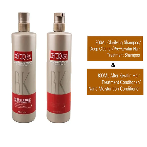 BK Keraplex Clarifying Shampoo and Nano Moisturition Conditioner 800ml