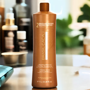 Brasil Cacau Keratin Treatment 1000ml bottle - professional hair repair formula for frizzy, damaged Pakistani hair with deep smoothing and frizz control benefits from Harram Store